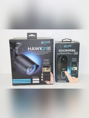 geeni HAWK2 HD Outdoor Camera & DoorPeek HD Video Doorbell